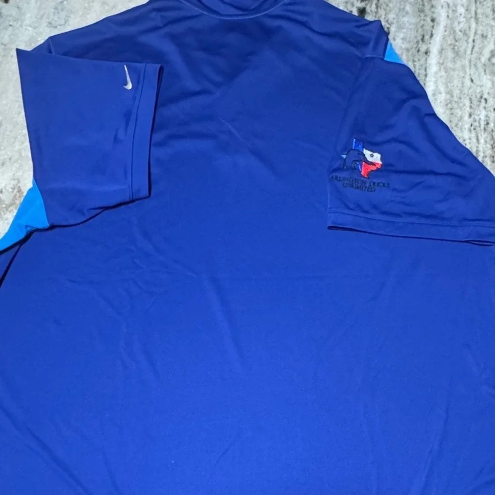 Nike Golf Polo Mens 3XL Arlington Ducks Unlimited Embroidered Blue‎ Dri-FIT